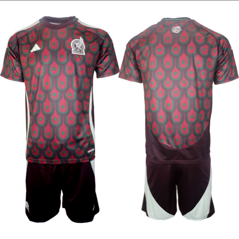 Men 2024-2025 Season Mexico home red Blank Soccer Jersey->customized soccer jersey->Custom Jersey